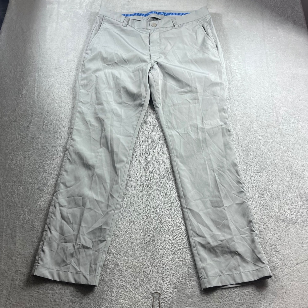 Bonobos Golf Mens Slim Fit Light Gray Performance Pants 35x30